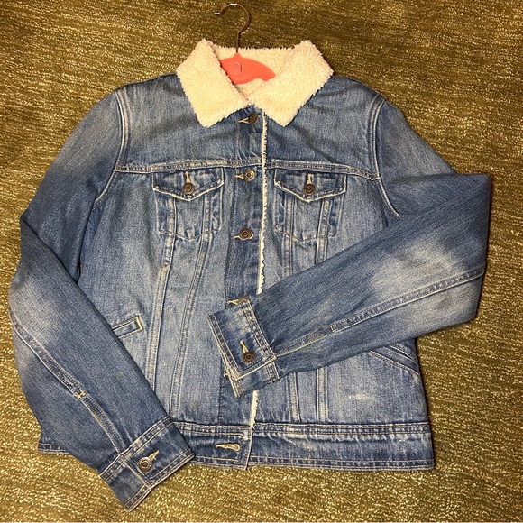 Retro Sherpa Jean Jacket Trucker, Sz Small - Picture 1 of 8